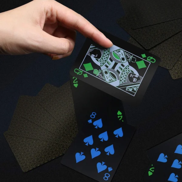 Premium Waterproof Black Playing Cards and Box Set