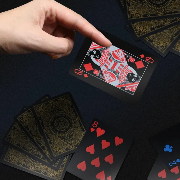 Premium Waterproof Black Playing Cards and Box Set