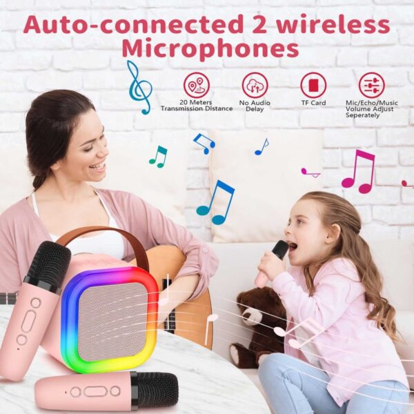K12 RGB Wireless Karaoke Bluetooth Speaker With Two Microphone - Image 2